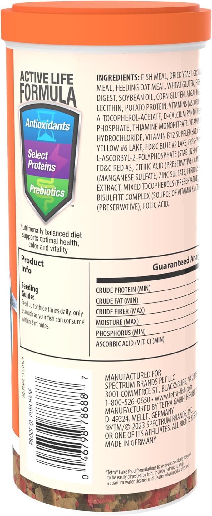 Tetra Goldfish Flakes, Nutritionally Balanced Diet for Aquarium Fish, Vitamin C Enriched Flakes, 8.81 Ounces