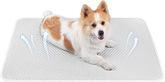 Mora Pets Dog Cooling Mat Breathable Cooling Pad for Dog Cats Washable Pet Cooling Mat for Indoor Outdoor Pets with Non-Slip Bottom Light Grey 40'' x 28'' Extra Large
