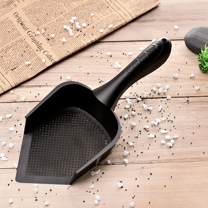 Cat Scooper Fine Sand Sifter Kitty Litter Scoop Sifter Kitty Litter Shovel Pointed End Cat Litter Scoop Pet Reptile Terrarium Bedding Litter Cleaner Corner Scoop Pet Poop Net Shovel Kit