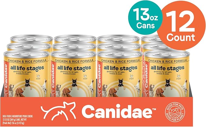 Canidae All Life Stages Premium Wet Dog Food for All Breeds, All Ages, Chicken & Rice Recipe, 13 oz. (Case of 12)