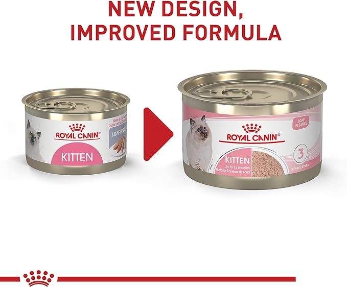 Royal Canin Feline Health Nutrition Kitten Loaf in Sauce Canned Cat Food, 5.1 oz can (24-count)