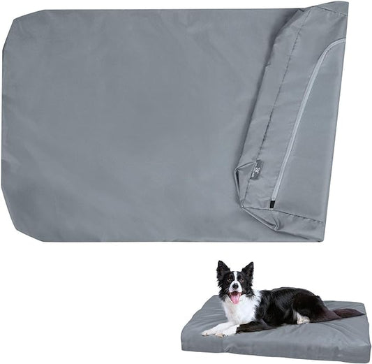 Scratch Resistance Dog Bed Cover Canvas Washable Dog Crate Pad Replacement Cover, 40Lx27Wx4H inch, Gray