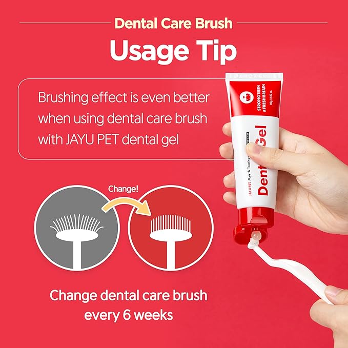 Dental Care Brush (Soft Bristles) - Toothbrush for Cat and Small Dog with Horizontal Head & Easy Grip Handle (5)