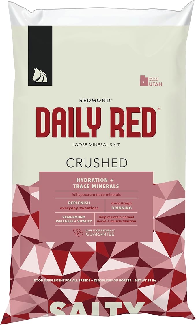 Daily Red Crushed Loose Minerals | Mineral Salt + Electrolyte Supplement for Horses (25LB Refill Bag)