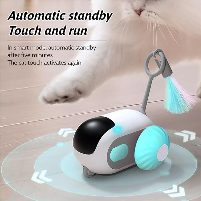 Remote Control Smart Electric Cat Toy,Interactive Cat Toys for Indoor Cats,Gravity Automatic Mobile Car Toy,Cat Mouse Toys,Moving Cat Toy, USB Rechargeable (Blue)