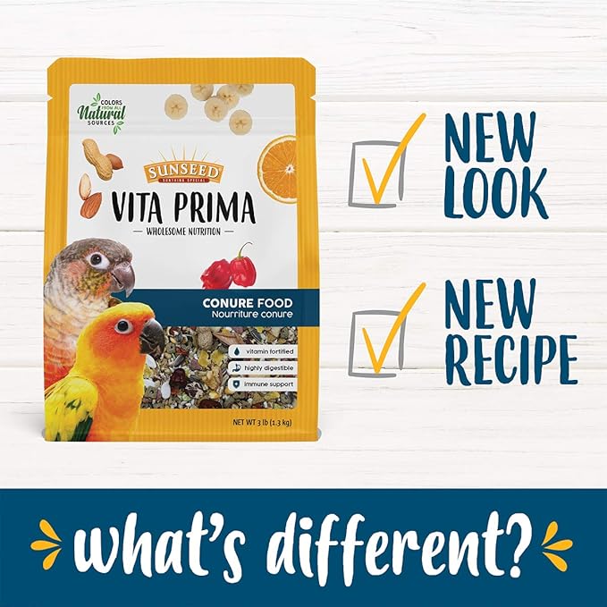 Sunseed Vita Prima Wholesome Nutrition Conure Food, 3 LBS