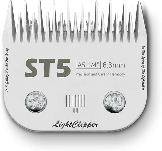 Detachable Ultra Edge Dog Clipper Blade - Constructed of Carbonized Steel, Resists Heat and Rust with Long-Lasting Sharp Edges - A5 Series (ST5, Rough Cut - Skip Tooth)