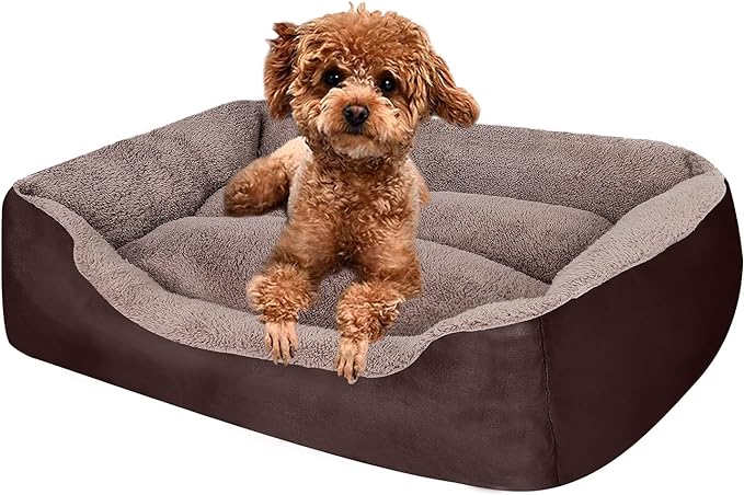 PUPPBUDD Dog Beds for Medium Dogs, Washable Dog Bed Comfortable and Breathable Pet Bed Rectangle Warming Dog Bed for Medium Dogs