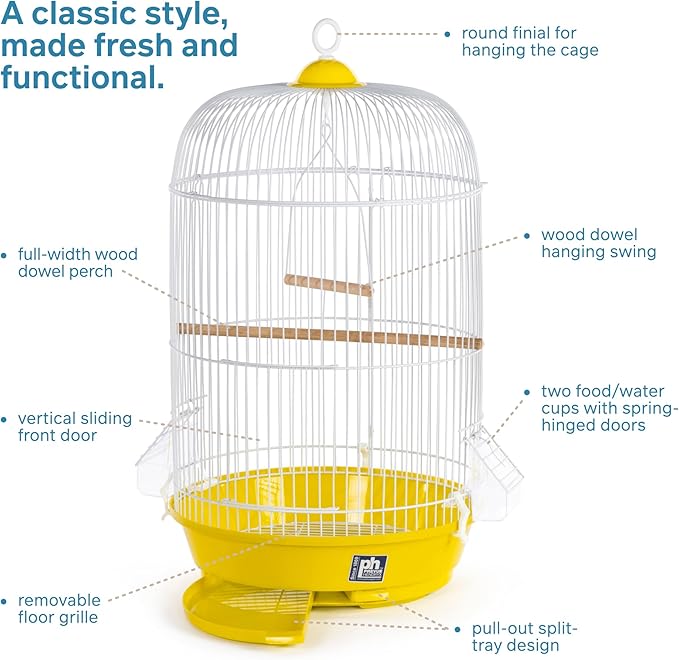 Prevue Hendryx SP31999Y Classic Round Bird Cage, Yellow