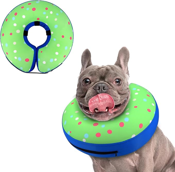 Supet Inflatable Dog Cone Collar Alternative After Surgery, Dog Neck Donut Collar Recovery E Collar, Soft Dog Cone for Small Medium Large Dogs