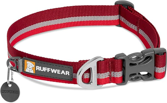 Ruffwear, Crag Dog Collar, Reflective and Comfortable Collar for Everyday Use, Cindercone Red, 20"-26"