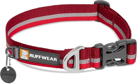 Ruffwear, Crag Dog Collar, Reflective and Comfortable Collar for Everyday Use, Cindercone Red, 11"-14"