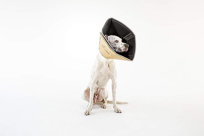 Comfy Cone Pet Cone for Dogs, Cats, Medium (Extra-Long), Tan - Comfortable Soft Dog Cone Collar Alternative for After Surgery, Wound Care, Spay, Neuter - Dog and Cat Recovery Collar