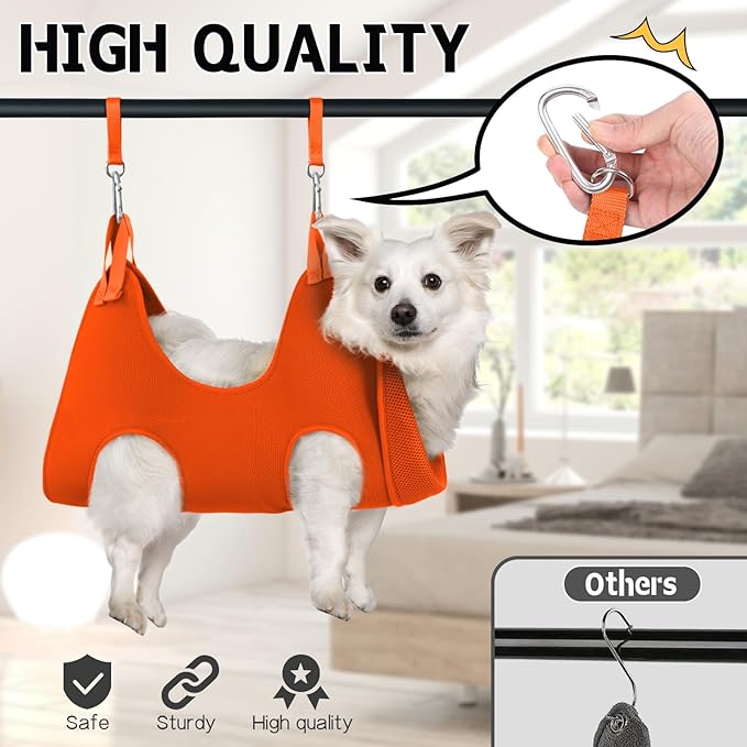 Supet Dog Grooming Hammock Harness for Cats Dogs, Relaxation Pet Restraint & Small Animal Leashes Sling Helper Nail Trimming Clipping