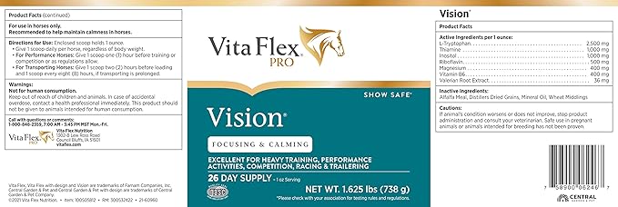 Pro Vision, Focusing and Horse Calming Supplement 1.625 lbs, 26-Day Supply