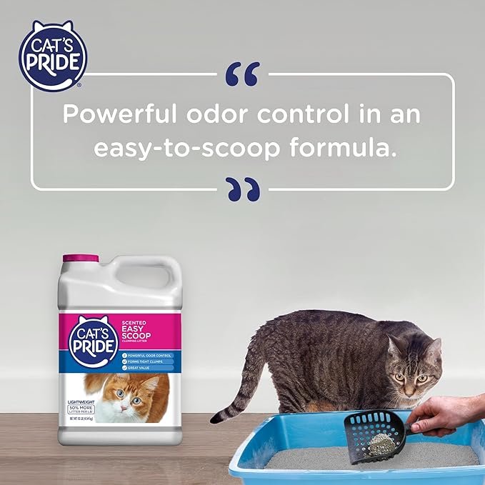 Cat's Pride Lightweight Clumping Litter: Easy Scoop - Powerful Odor Control - Scented, 10 Pounds