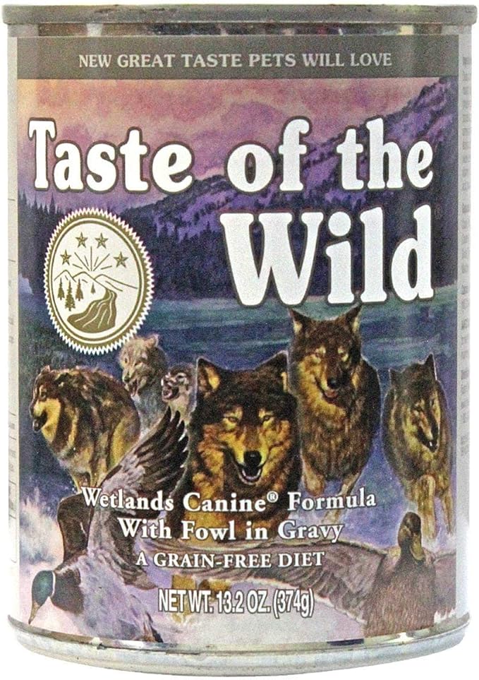 Taste of the Wild Grain-Free Canned Dog Food Variety Pack - Wetlands, Pacific Stream, High Prairie, and Sierra Mountain Pack of 12, 13.2 ounce cans by Taste of the Wild