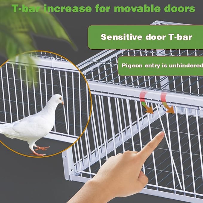 Pigeon Trap Pigeon Cage with One Way Entrance Four Door, Bird Cage with Escape-Proof Design for Sparrows, Quails, Small Bird, Chick and Duckling (23.6”L x 15.75” W x 10.24 ”H)