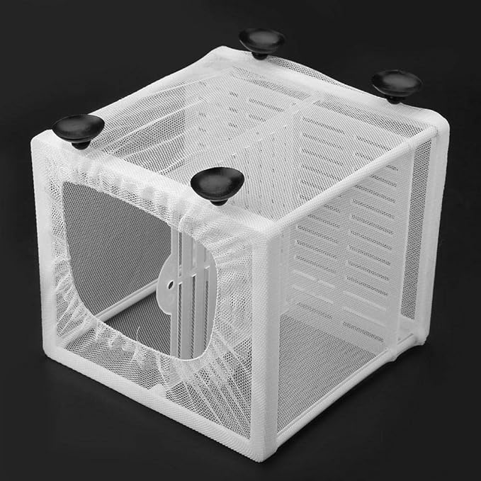 Fish Incubator Mesh Box Fish Isolation Box Aquarium Fish Breeding Box Fish Breeder Net Fry Hatchery Incubator Aquarium Divider Mesh with Suction Cup Isolation Board