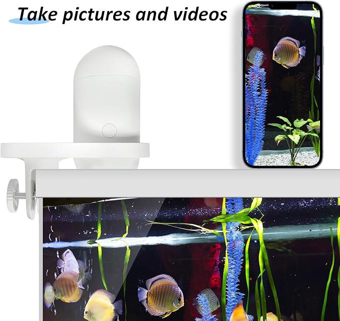 Upgraded II Automatic Fish Feeder with 2K HD Camera & Intelligent Fish Food Dispenser with APP, Smart WiFi Visual Vacation Feeder, Timer Auto Fish Feeder for Fish Tanks & Aquarium