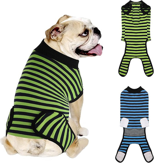 Dog Surgery Recovery Suit 2 Packs, Professional Pet Recovery Shirt Dog Abdominal Wounds Bandages for Male Female Pet Surgical Snugly Suit After Surgery Anti-Licking Dog Onesies XS