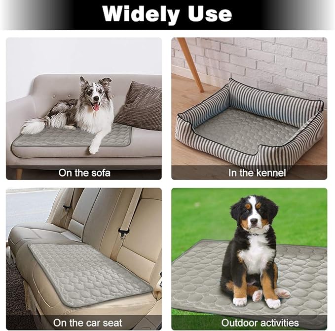 Washable Dog Cooling Mat Ice Silk Cooling Mat for Dogs Pet Self Cooling Pad Blanket Dog Cooling Pad for Indoor & Outdoor Car Seats