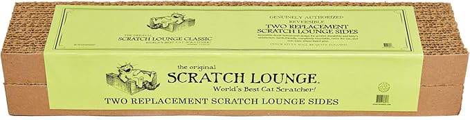 The Original Scratch Lounge XL - Reversible Cardboard Cat Scratcher with Floor and Side Replacement Refills and Catnip