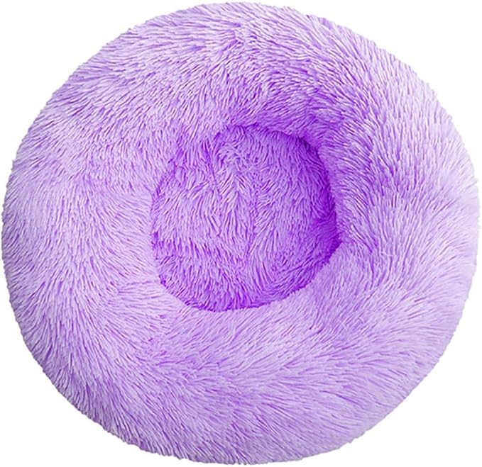 Cat Beds for Indoor Cats - Cat Bed Washable 20/24 inches, Dog Beds for Small Medium Dogs, Anti Anxiety Round Fluffy Plush Faux Fur Cat Bed,Thick Bottom Keep Pets Off The Cold Tile