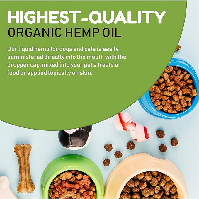 Hemp Oil for Dogs and Cats - Hemp Oil Drops with Omega Fatty Acids - Hip and Joint Support