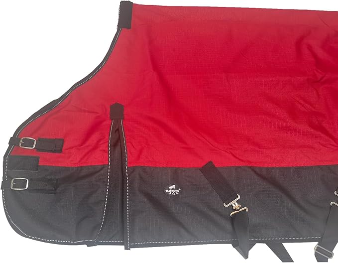 1200Denier Waterproof and Breathable Horse Sheet TGW RIDING Horse Blanket Standard Neck Turnout Sheet (76", Red)