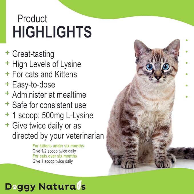 Trulysine L-Lysine for Cats Immune Support Oral Powder 4oz/100g - Cats & Kittens of All Age, Sneezing, Runny Nose Squinting, Watery Eyes - Fish & Poultry Flavor (U.S.A)(100 Grams ( 500mg / Scoop))