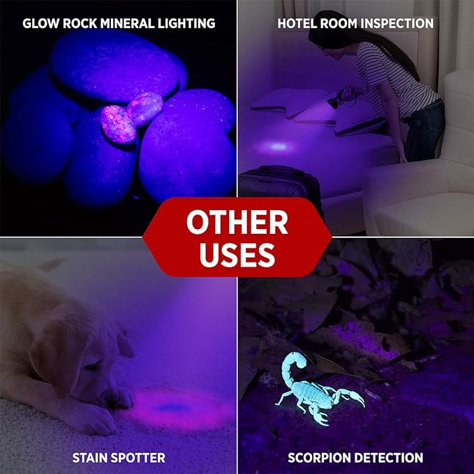 GearLight UV Flashlight Black Light from 68 LED Blacklight Flashlight Dog/Cat Pet Urine Detector, Scorpion, Bed Bug, Resin Curing, Dog Stain, and Carpet Odor Eliminator Remover, ID Checking_XR68