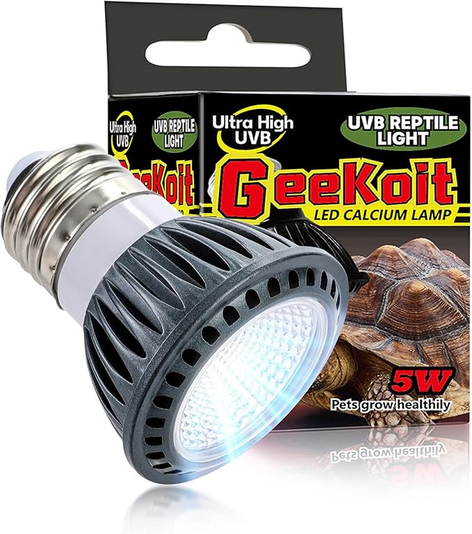 Premium High-Intensity UVB Reptile Light for Optimal Calcium Metabolism,5-Watt 10.0 Desert UVB Light Ideal for Desert-Dwelling Reptiles Bearded Dragons Tortoises (Desert 10.0 UVB)