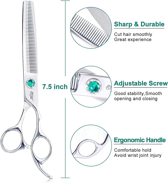 Dog Grooming Thinning Scissors 7 inch Professional Pet Shears Made Of Japanese Advanced Stainless Steel Professional Grooming Scissors for Dogs Cats and Other Pets