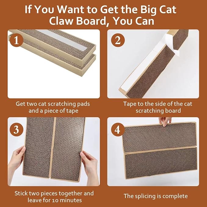 Splicing Cat Scratch Pad: Cat Scratchers for Indoor Cats and kitten, 2 Pack Cat Scratching Pad, Cat Scratcher Cardboard, Cat Scratching Pad, Premium Scratch from Cats, Double-Sided Design