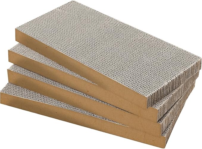 AGYM Cat Scratchers 4 Packs Refill Cat Scratching Pad Cardboard for Indoor Cats and Kitten, Large Size Cat Scratch Pad Board Easy for Cats to Scratch