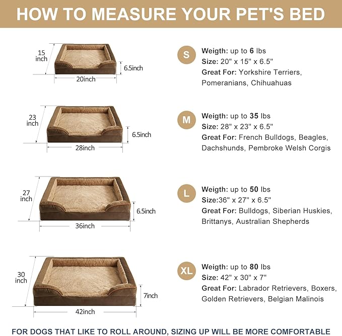 WNPETHOME Waterproof Dog Beds for Extra Large Dogs, Orthopedic XLarge Dog Bed with Sides, Big Dog Couch Bed with Washable Removable Cover, Pet Bed Sofa with Non-Slip Foam for Sleeping