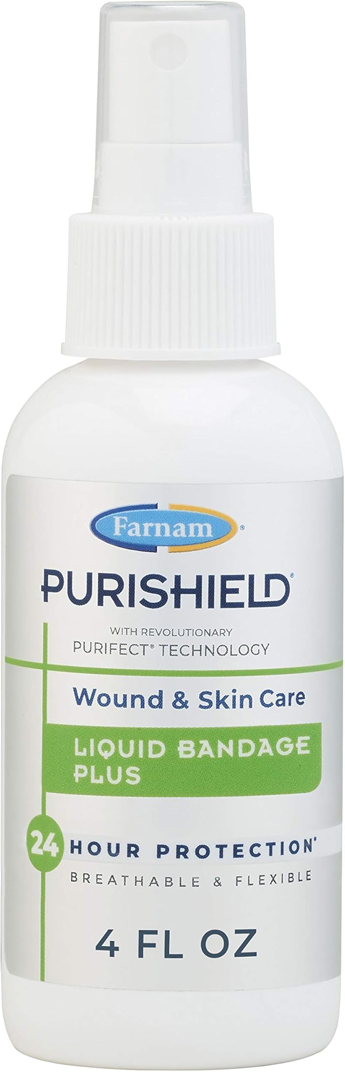 Farnam Purishield Horse Wound Care Liquid Bandage Plus, Sprayable, Promotes Healing for Horses, Dogs, Cats, Livestock, 4 Oz.