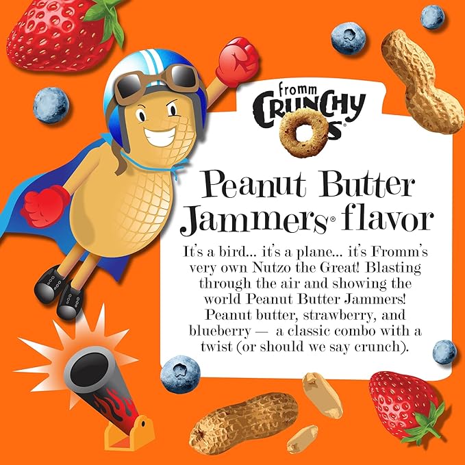 Fromm Crunchy Os Peanut Butter Jammers Dog Treats - Premium Crunchy Dog Treats - Peanut Butter Recipe - Pack of (3) 6 oz Bags