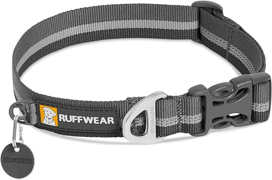 Ruffwear, Crag Dog Collar, Reflective and Comfortable Collar for Everyday Use, Granite Gray, 14"-20"