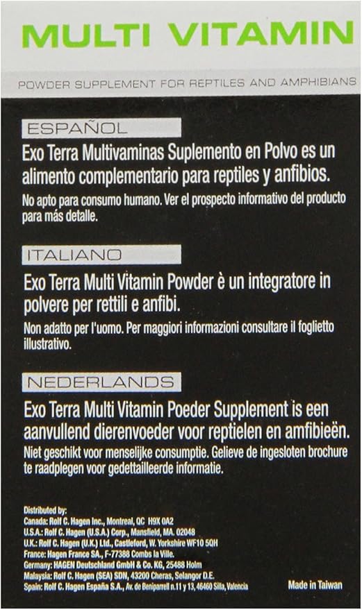 Exo Terra Multi Vitamin Powder Supplement for Reptiles and Amphibians, 1.1 Oz., PT 1860