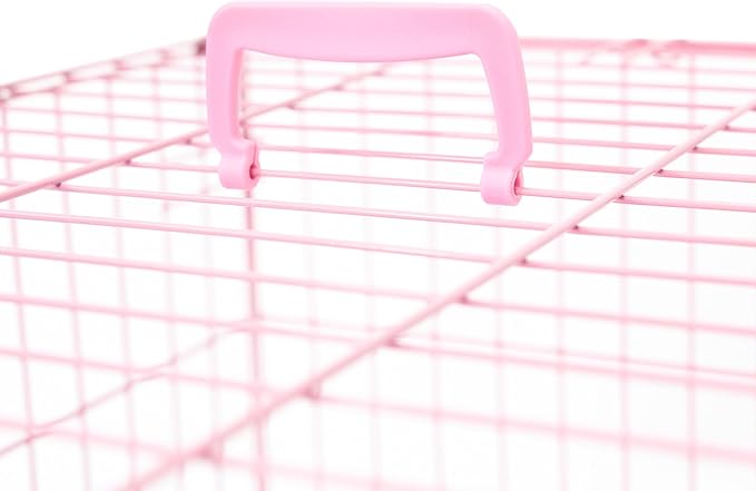 Carlson Pink Secure and Compact Single Door Metal Dog Crate, Small