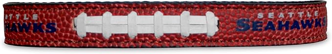 Pets First Tough Leather Pet Collar NFL Seattle Seahawks Premium Dog Collar, Limited Edition, Size Small. Best & Strongest Heavy-Duty Dog Collar!, Small (12-15"" Long & 0.75"" Wide) (SEA-3081-SM)