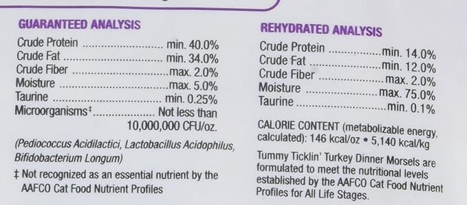 Stella & Chewy's Freeze-Dried Raw Tummy Ticklin' Turkey Dinner Morsels Cat Food, 3.5 oz. Bag, Model:CAT-FDT-3.5