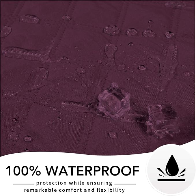 Easy-Going 100% Waterproof Dog Bed Cover, Non-Slip Pet Blanket for Furniture, Washable Couch Cover, Repleasement Sofa Cover (52X82 in,Wine)