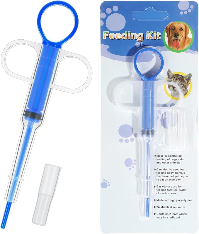 Nuanchu 4 Pieces Pet Pill Plunger Popper for Small Cats Dogs Pill Gun Dispenser Shooter Pet Piller Soft Tip Tablet Syringe Pusher Animal Medicine Feeder for Feeding Accessories (Blue)