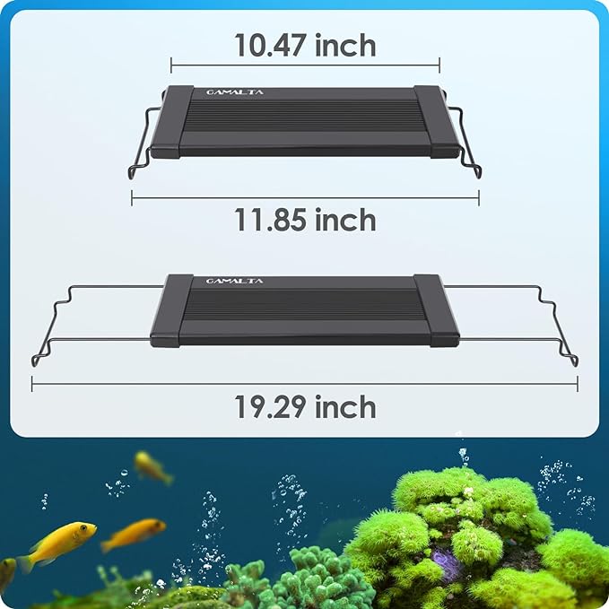 Aquarium Light, 14W 24/7 Natural Mode - Sunrise/Daylight/Moonlight Mode and Custom Mode with Expandable Bracket, Adjustable Timer and 7 Color Brightness for 12~18IN Fish Tank