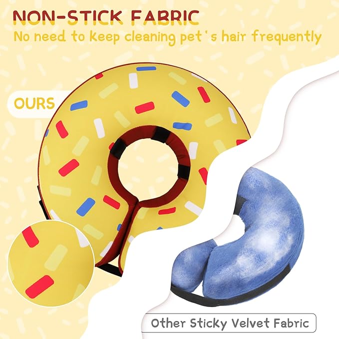 Supet Inflatable Dog Cone Collar Alternative After Surgery, Dog Neck Donut Collar Recovery E Collar, Soft Dog Cone for Small Medium Large Dogs