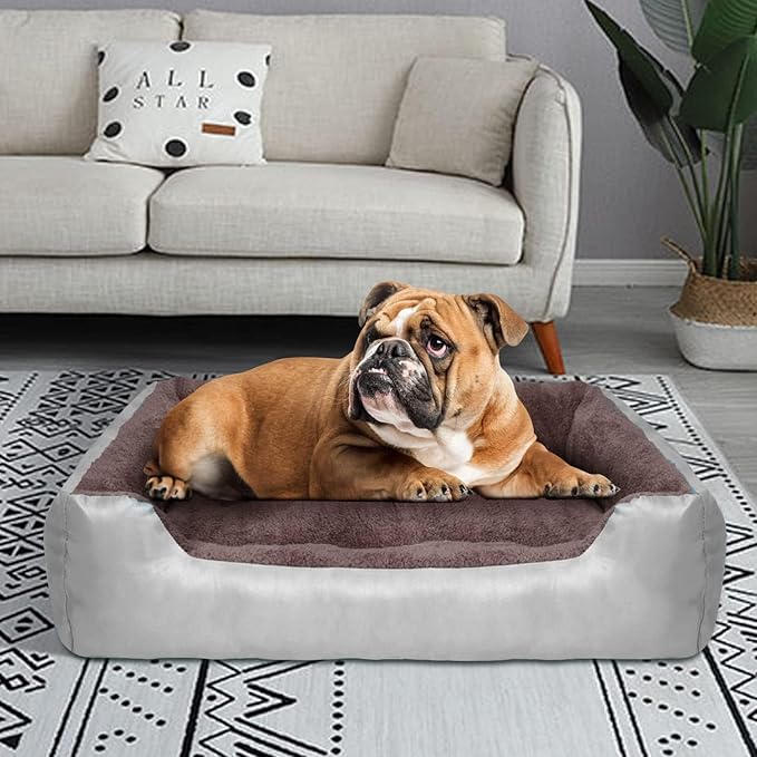 PUPPBUDD Dog Beds for Medium Dogs, Washable Dog Bed Comfortable and Breathable Pet Bed Rectangle Warming Dog Bed for Medium Dogs