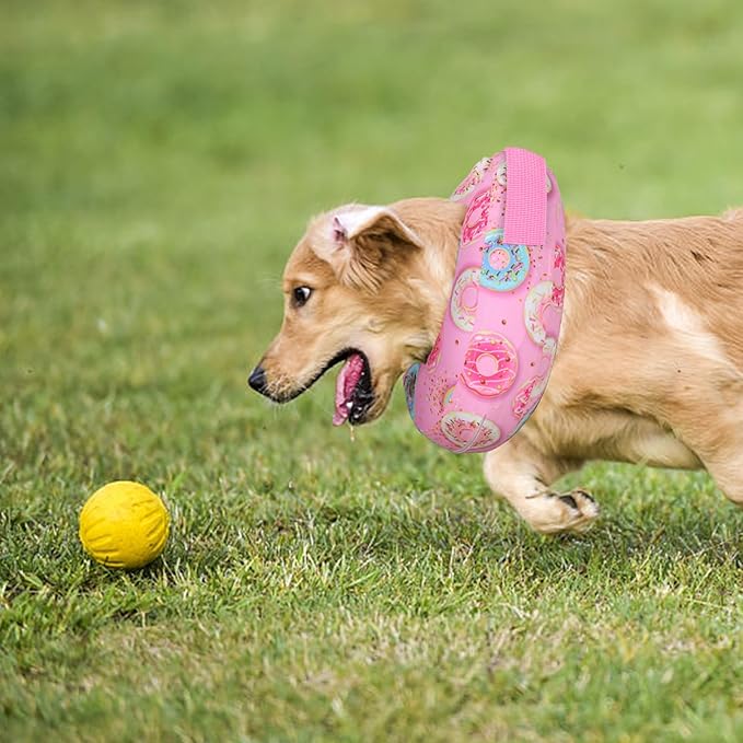 Protective Inflatable Dog Cone After Surgery, Soft Inflatable Donut Collar for Dogs and Cats, Prevent from Biting & Scratching, Not Block Vision (Pink Donut Collar S)